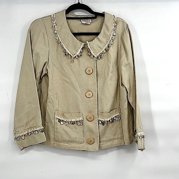 Linda Lundstrom seashell detailed jacket size small vintage - Picture 1 of 9